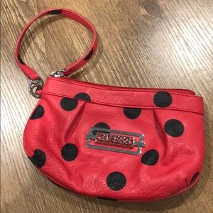 Guess Ladybug Pink/Red Polkadot Wristlet